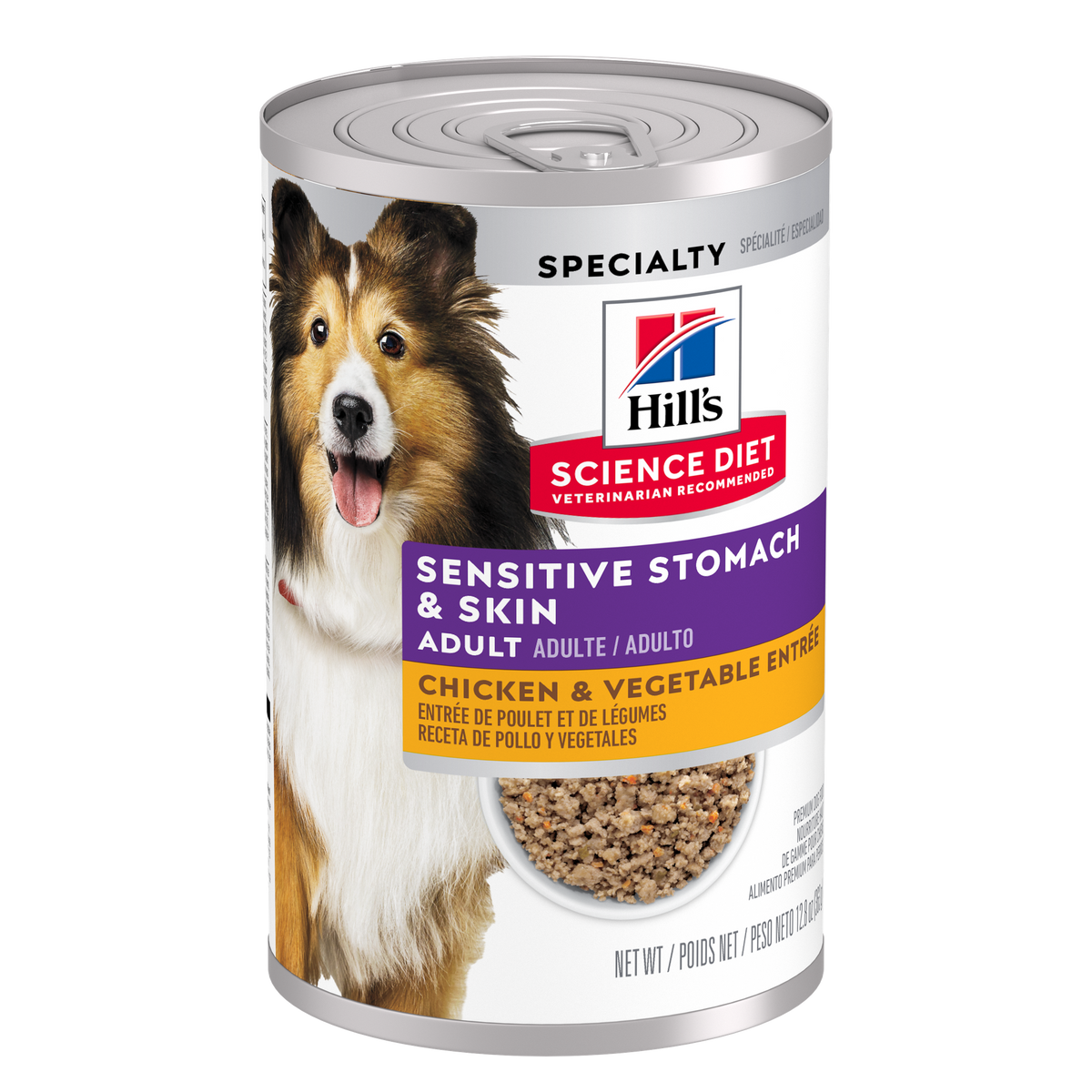 12 Latas  Hill's Science Diet Adult Sensitive Skin & Stomach