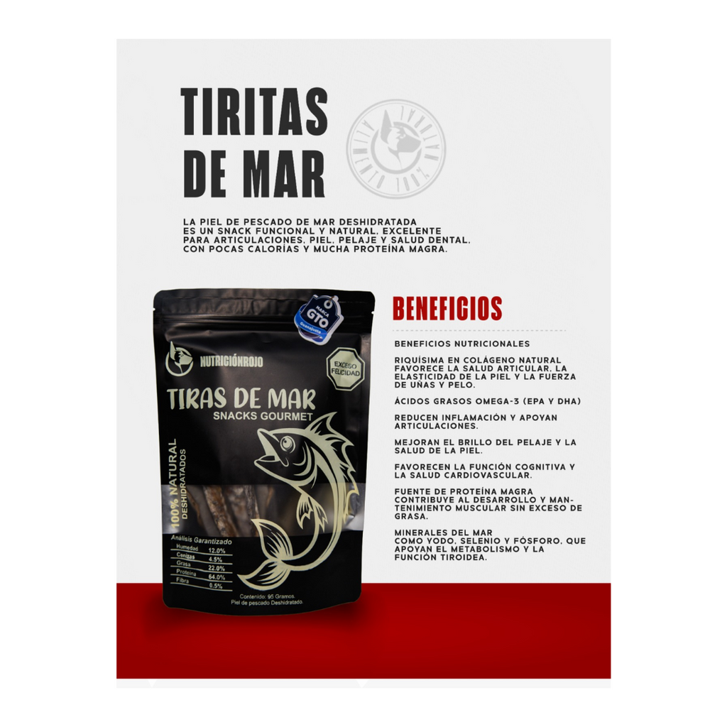 Nutrición rojo Tiras de mar